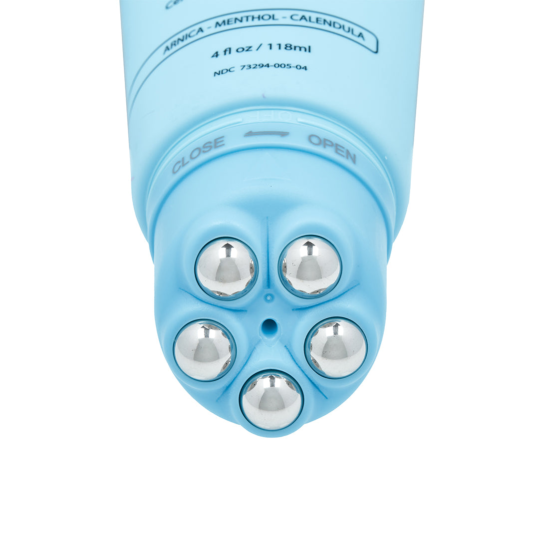 Close-up of the five stainless steel spheres and applicator